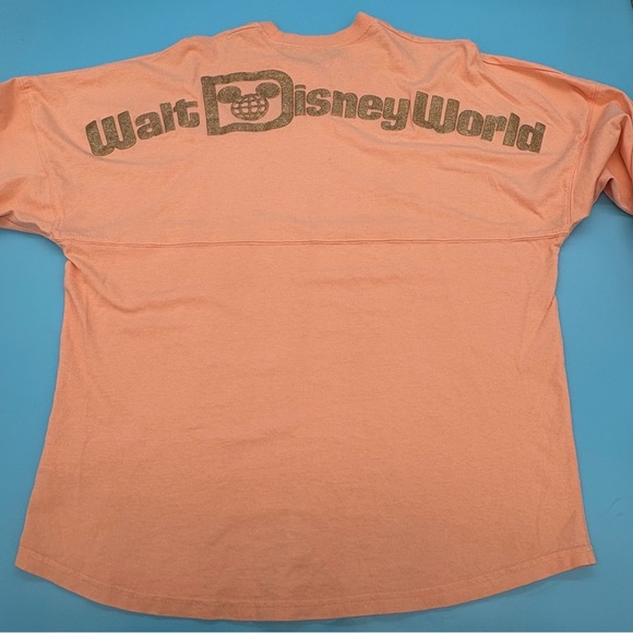 Walt Disney World WDW 1971 Spirit Jersey Peach Rose Gold Glitter Women’s M - Picture 2 of 8